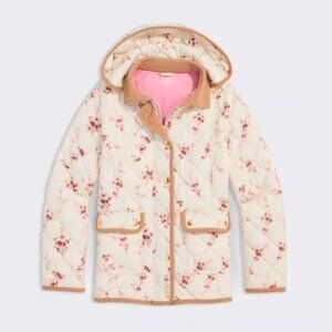 Vineyard Vines Girls' Quilted Barn Coat in Sienna Floral / Stone Sz 7